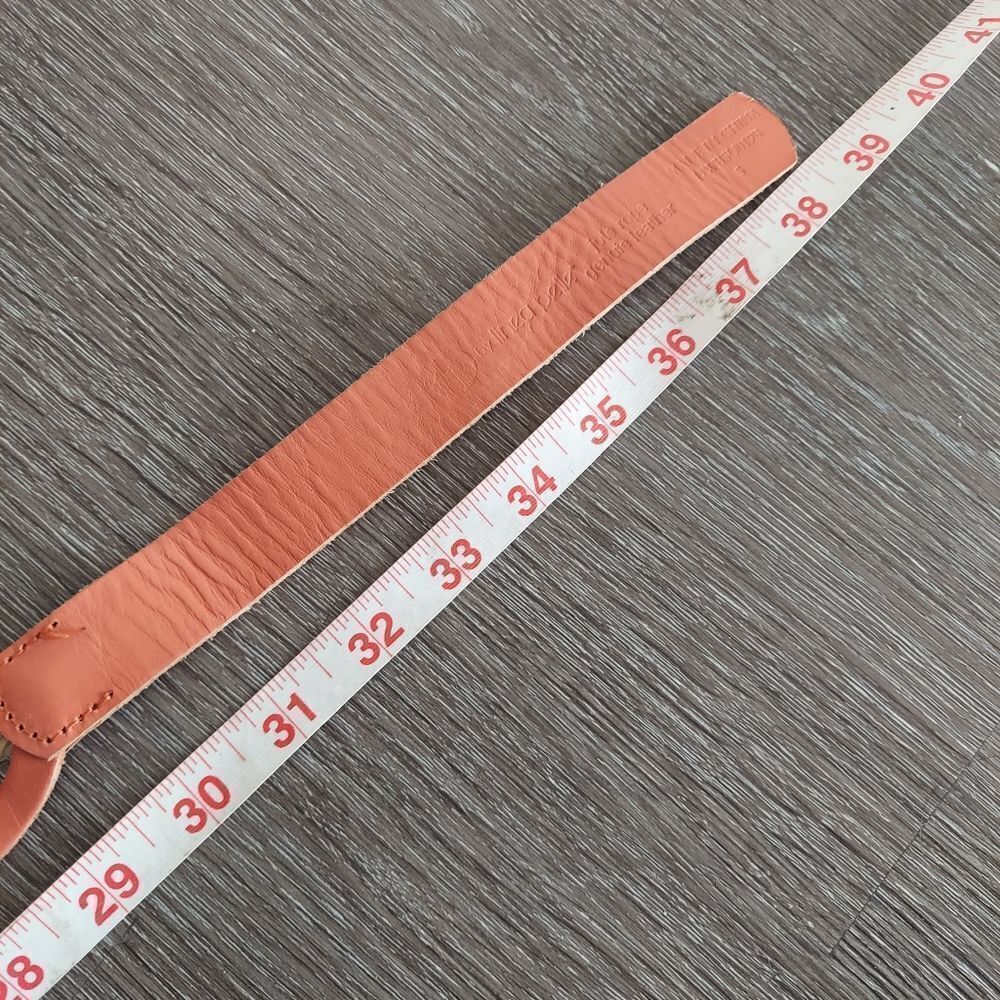 Linea Pelle Leather Link Jute Hip Sling Belt Sz S Orange Cream Ring Buckle Boho - Picture 5 of 6
